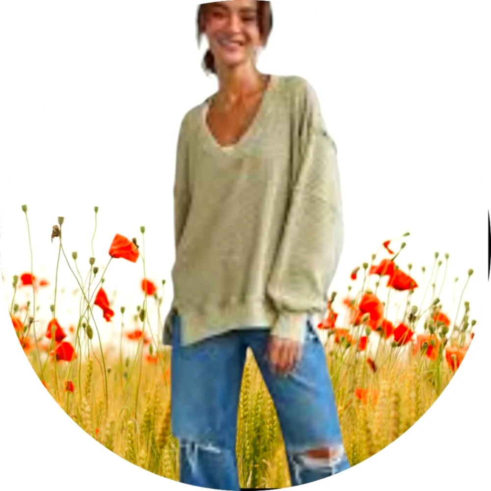 Restocked 🔥 NWT AE Sage Green Big Hug Reverse Waffle Sweatshirt Sz Large - Picture 2 of 5